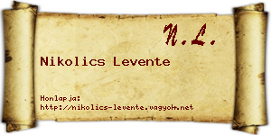 Nikolics Levente névjegykártya