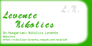 levente nikolics business card